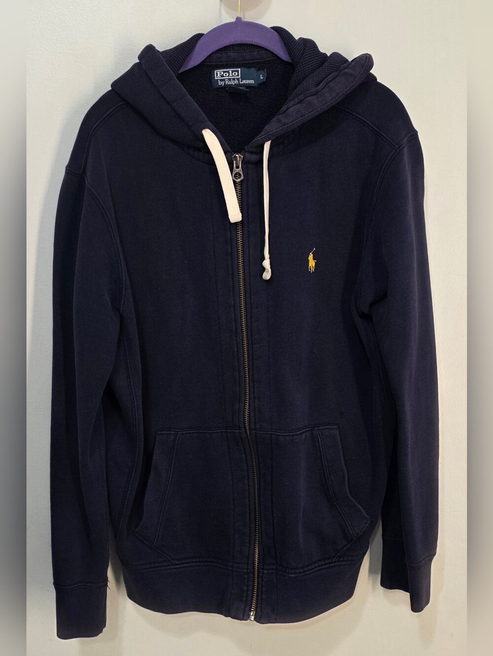 Polo Ralph Lauren Navy Blue Full Zip Hoodie Size L